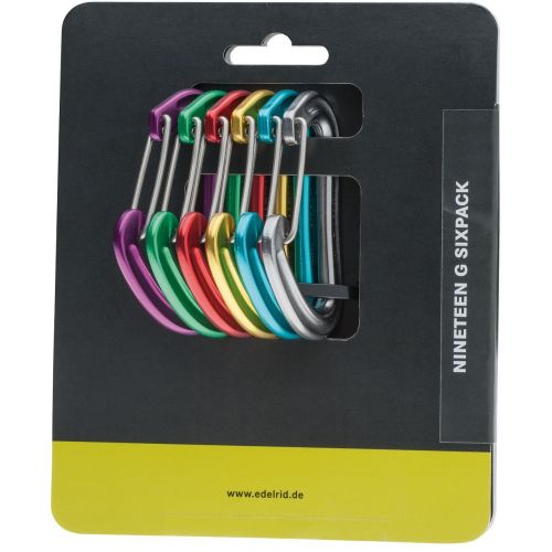 Carabiner Nineteen G Sixpack Assorted Colours