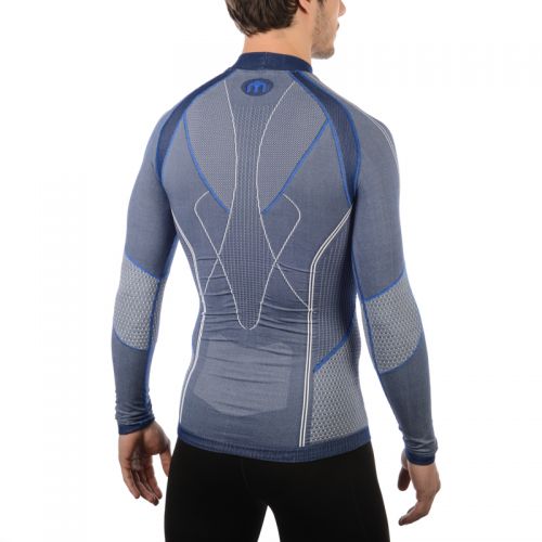 Krekls Man Long Sleeves Mock Neck Shirt Silver Skin