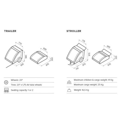 Velosipēda piekabe Trailer/Stroller piekabe/ratiņi