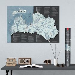 Kasāmkarte Latvija. Vis-vis-vietas 1:700 000