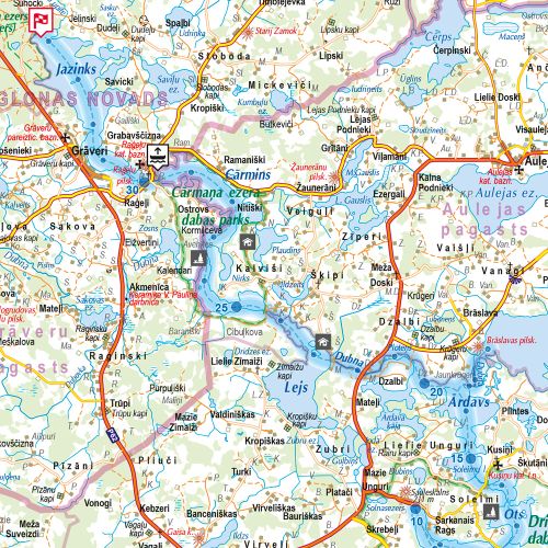 Map Laivošanas maršruti Latvija 1:500 000 Aktīvā tūrisma karte