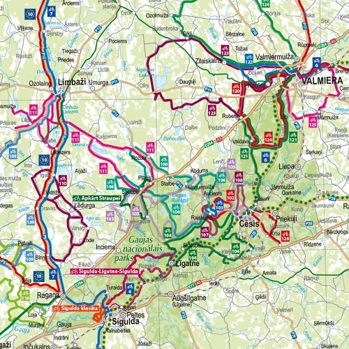 Map Velo maršruti Latvija 1:500 000 Aktīvā tūrisma karte