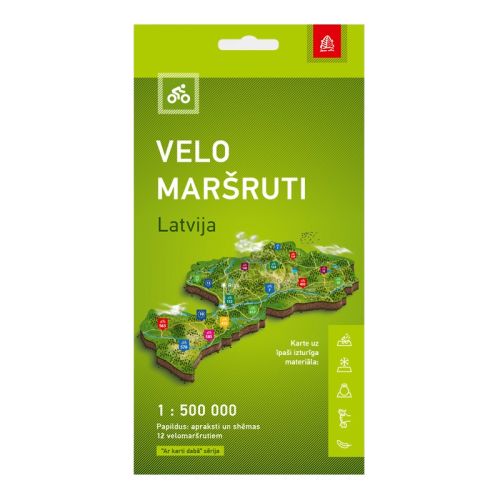 Map Velo maršruti Latvija 1:500 000 Aktīvā tūrisma karte