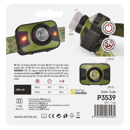 Headlamp CREE LED P3539 330lm 200m