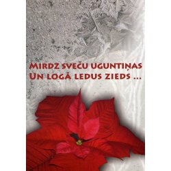 Mirdz sveču uguntiņas un logā ledus zieds